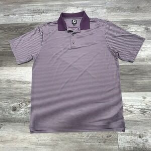 FootJoy Shirt‎ Mens XL Extra Large Purple White Golf Polo Performance Flex